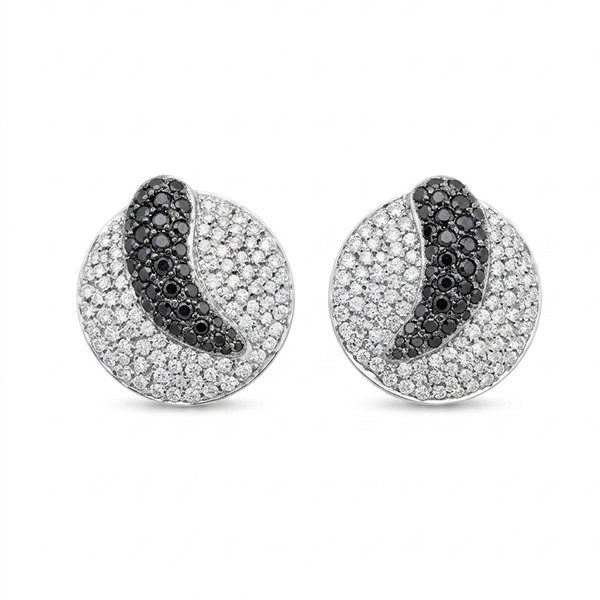 14K Black & White Diamond Earrings